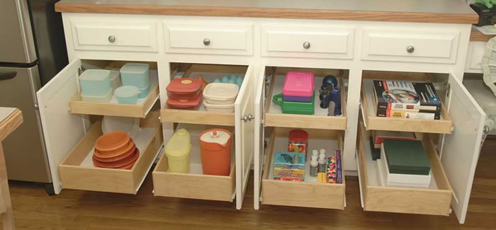 Rolling Kitchen Pantry Shelves